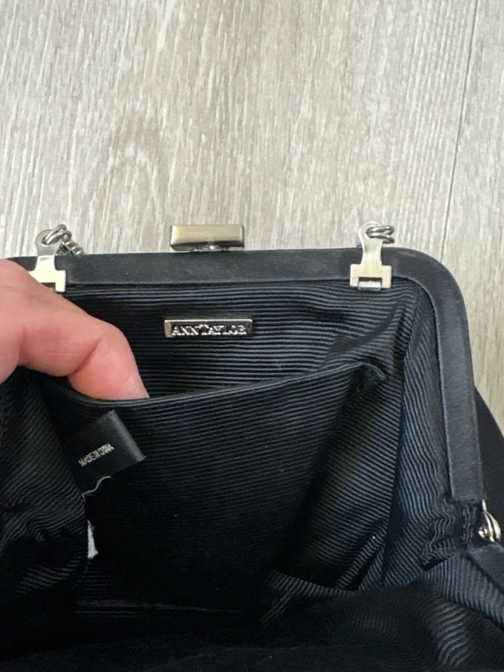 Ann Taylor Black Beaded Evening Purse